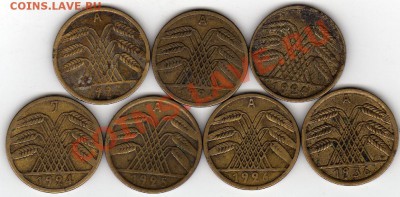 ГЕРМАНИЯ 5 ПФЕННИГОВ 1923-1936 (7ШТ.) ДО 31.10.11 В22Ч (482) - img954