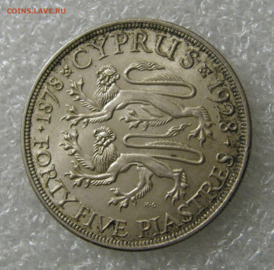 Британский Кипр. Георг V. 45 ПИАСТРОВ 1928 года. UNC. - 45 пиастров (5).JPG