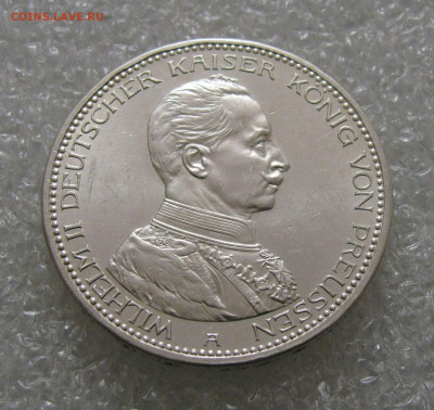 Пруссия. Император Вильгельм II. 5 МАРОК 1913 года. UNC. - 5 Мар 1913 (2).JPG
