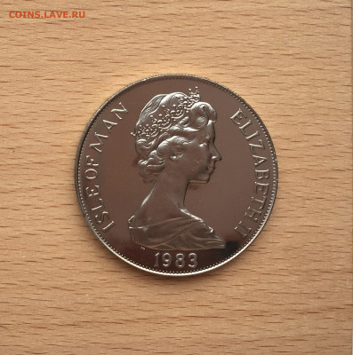 Крона Шайба Остров Мэн 1 крона 1983 Биплан самолёт - IMG_0732.JPG
