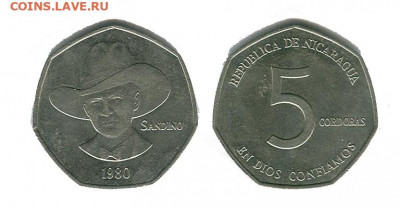 Никарагуа 5 кордоба 1980 до 22.00 мск 19.09 - Никарагуа 5 кодобас 1980 1