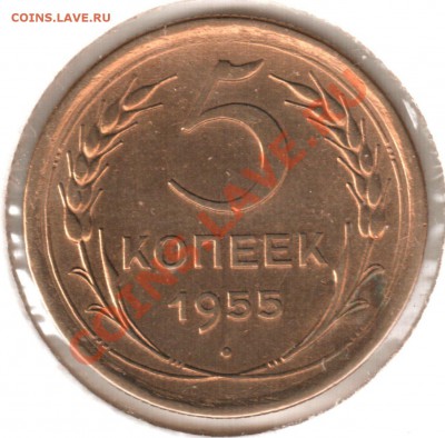5 копеек 1955 сохран! - 5 коп 1955