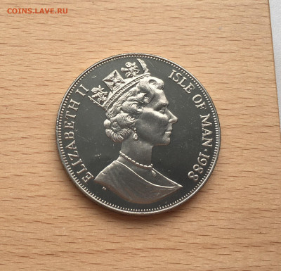 Крона Шайба Остров Мэн 1 крона 1988 Мэнкс Кошка - IMG_0747.JPG
