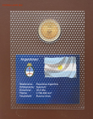 биметалл Аргентина 1 песо 1995 солнце герб UNC блистер - IMG_9353.JPG