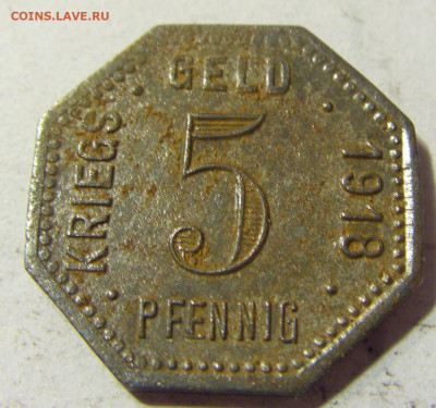 Нотгельд 5 пф 1918 Пфорцхайм №5 24.09.2021 22:00 МСК - CIMG4005.JPG