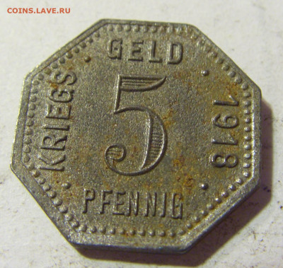 Нотгельд 5 пф 1918 Пфорцхайм №6 24.09.2021 22:00 МСК - CIMG4009.JPG