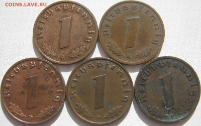 Германия 3 рейх 1 пфенниг 1938 A,D, 1939 F (5 шт.) до 24.09 - IMG_0200.JPG