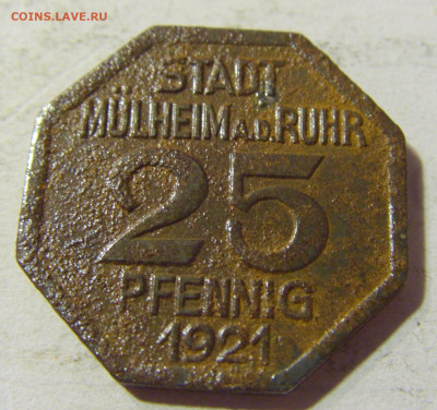 Нотгельд 25 пф 1921 Мюльхайм №1 03.10.2021 22:00 МСК - CIMG6235.JPG