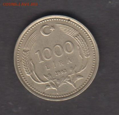 Турция 1993 1000 лир до 04 10 - 120