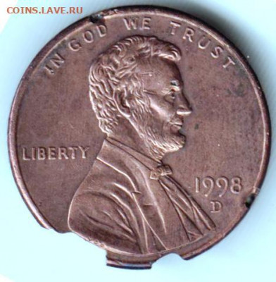США 1 цент 1998 г. D до 08.10.21 г. в 23.00 - 007