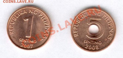 2 монеты филиппин UNC. С рубля! До 2.11.2011 в 22-00 - 15centimo