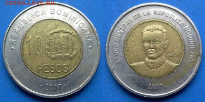 Доминикана - 10 песо 2007 года (БИМ) до 10.10 - Доминикана 10 песо, 2007