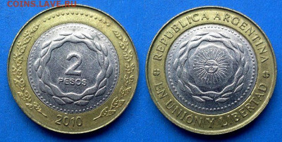 Аргентина - 2 песо 2010 года (БИМ) до 10.10 - Аргентина 2 песо, 2010