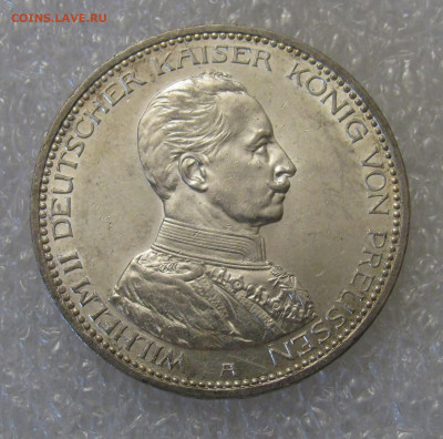 Пруссия. Император Вильгельм II. 5 МАРОК 1914 года. UNC. - 5М1914 (2).JPG