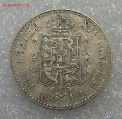 Королевство Ганновер. Эрнст Август I. 1 ТАЛЕР 1842 года. - Тл1842 (5).JPG