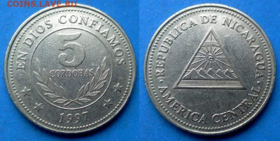Никарагуа - 5 кордоб 1997 года до 17.10 - Никарагуа 5 кордоб, 1997