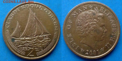 Остров Мэн - 2 пенса 2001 года (АВ) до 17.10 - Остров Мэн 2 пенса, 2001 AB