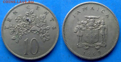 Ямайка - 10 центов 1969 года до 17.10 - Ямайка 10 центов, 1969