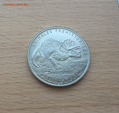Западная Сахара 100 песет 1994 Трицератопс животные фауна - IMG_1110.JPG