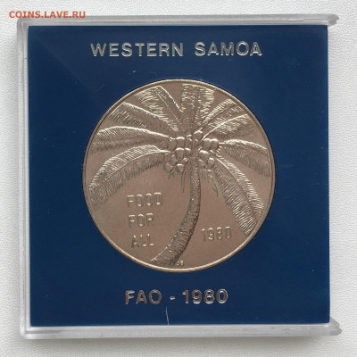 Крона Шайба Самоа 1 Тала 1980 Пальма флора ФАО FAO памятная - IMG_1050.JPG