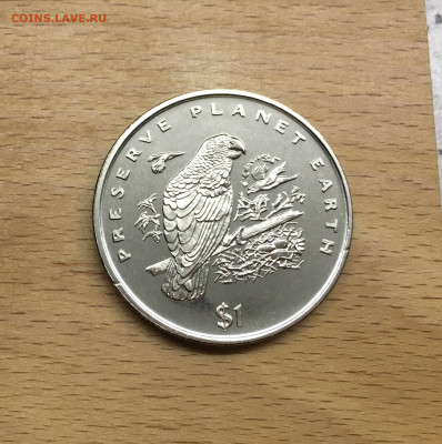 Крона Шайба Либерия 1$ доллар 1996 Сохраним планету Жако - IMG_1352.JPG