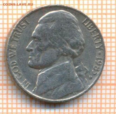 США 5 центов 1985 D г., до 19.10.2021 г. 22.00 по Москве - США 5 центов 1985 3360