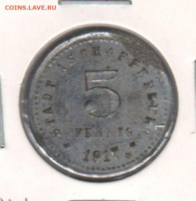 Нотгельд. Ашаффенбург 5 пфеннигов 1917. до 18.10.2021г. - 2