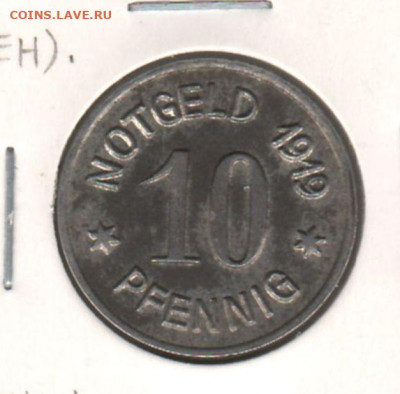 нотгельд. Бинген-на-Рейне, 10 пфеннигов	1919. до 18.10.21 - 2