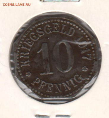 Нотгельд. Висбаден, 10 пфеннигов, 1917 до 18.10.21. - 2