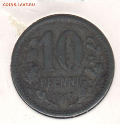 нотгельд. Изерлон, 10 пфеннигов 1917 до 18.10.21. - 2