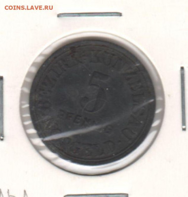 нотгельд. Кюнцельзау, 5 пфеннигов 1917 до 18.10.21. - 2