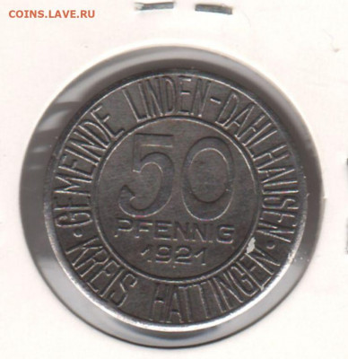нотгельд. Линден-Дальхаузен, 50 пфеннигов 1921 до 18.10.21. - 2