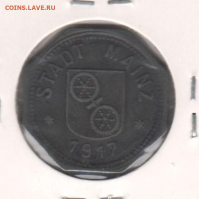 нотгельд. Майнц, 10 пфеннигов 1917 до 18.10.21. - 1