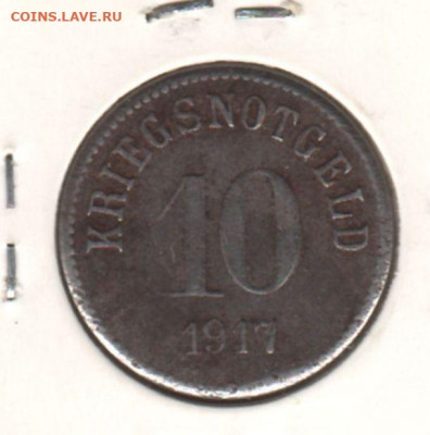 нотгельд. Фюрт, 10 пфеннигов 1917 до 18.10.21. - 2