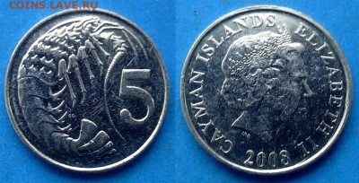 Каймановы острова - 5 центов 2008 года (Фауна) до 20.10 - Каймановы острова 5 центов, 2008