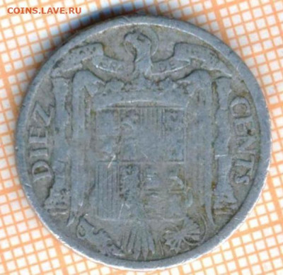 Испания 10 сентимо 1940 г., до 20.10.2021 г. 22.00 по Москве - Испания 10 сентимо 1940 3274