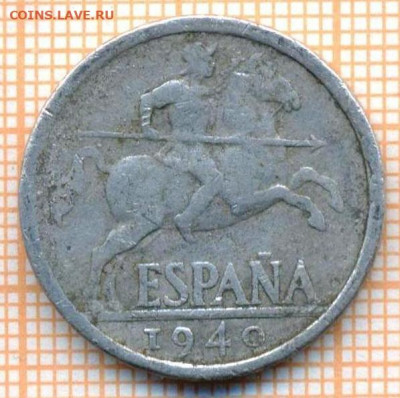 Испания 10 сентимо 1940 г., до 20.10.2021 г. 22.00 по Москве - Испания 10 сентимо 1940 3274а