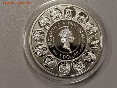 1доллар 2011 Ниуэ- Зодиак А.Мухи - Стрелец, Ag925, до 16.10 - С Муха-Стрелец-2