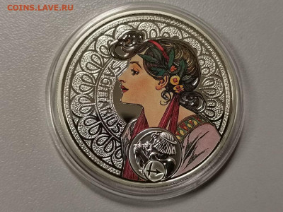 1доллар 2011 Ниуэ- Зодиак А.Мухи - Стрелец, Ag925, до 16.10 - С Муха-Стрелец-1