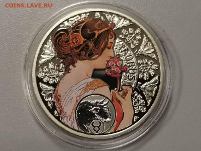1доллар 2011 Ниуэ- Зодиак А.Мухи - Телец, Ag925, до 16.10 - С Муха-Телец-1