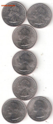 США Квотеры-парки 7шт ФИКС 07 - Квотеры-Парки США 36,38,42,43,47 А 07