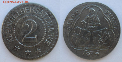 Нотгельды Германии. Обзорная тема. - 2 пф. 1918г. Фульда.JPG