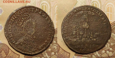 Жетон на коронацию Людовика XIII 1610 23.10.2021 - njurnberg_schetnyj_zheton_rechenpfennig_na_koronaciju_ljudovika_xiii_v_rejmse