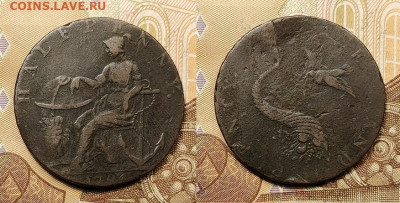2 пенни 1794 Великобритания 23.10.2021 22:00 - velikobritanija_token_1_2_penni_1794_god