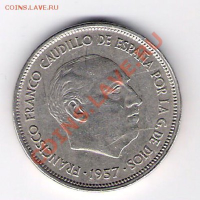 ИСПАНИЯ 25 песет 1957, до 05.11.2011 22-00мск. - сканирование0078
