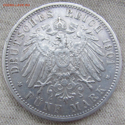 Германия 5 марок 1901г. Фридрих Баден 24.10.2021г. 22.00мск - IMG_2425.JPG