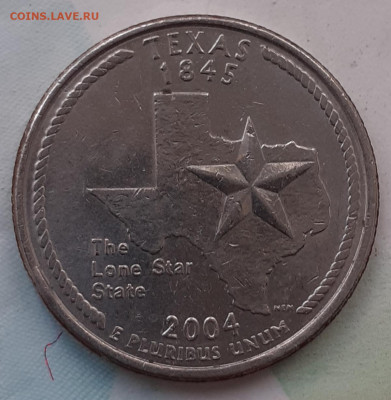 четверть доллара США, Техас  2004. До 25.10.21. - 20211020_123632