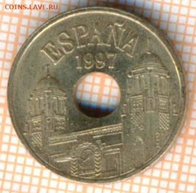 Испания 25 песет 1997 г., до  27.10.2021 г. 22.00 по Москве - Испания 25 песет 1997 3276