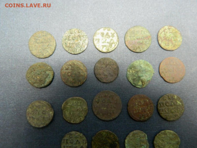 Полушки ВРП. 1718-1721. 19 штук. Копаные. - Изображение 005