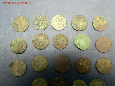 Полушки ВРП. 1718-1721. 19 штук. Копаные. - Изображение 002